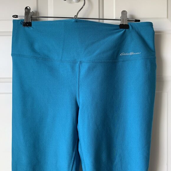 Eddie Bauer Pants - Eddie Bauer Teal Blue Capri Compression Athletic Pants Womens Medium